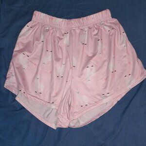Pink Llama pajama shorts